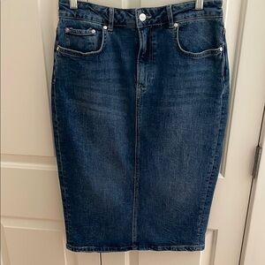 Pilcro Dark Blue Denim Pencil Skirt